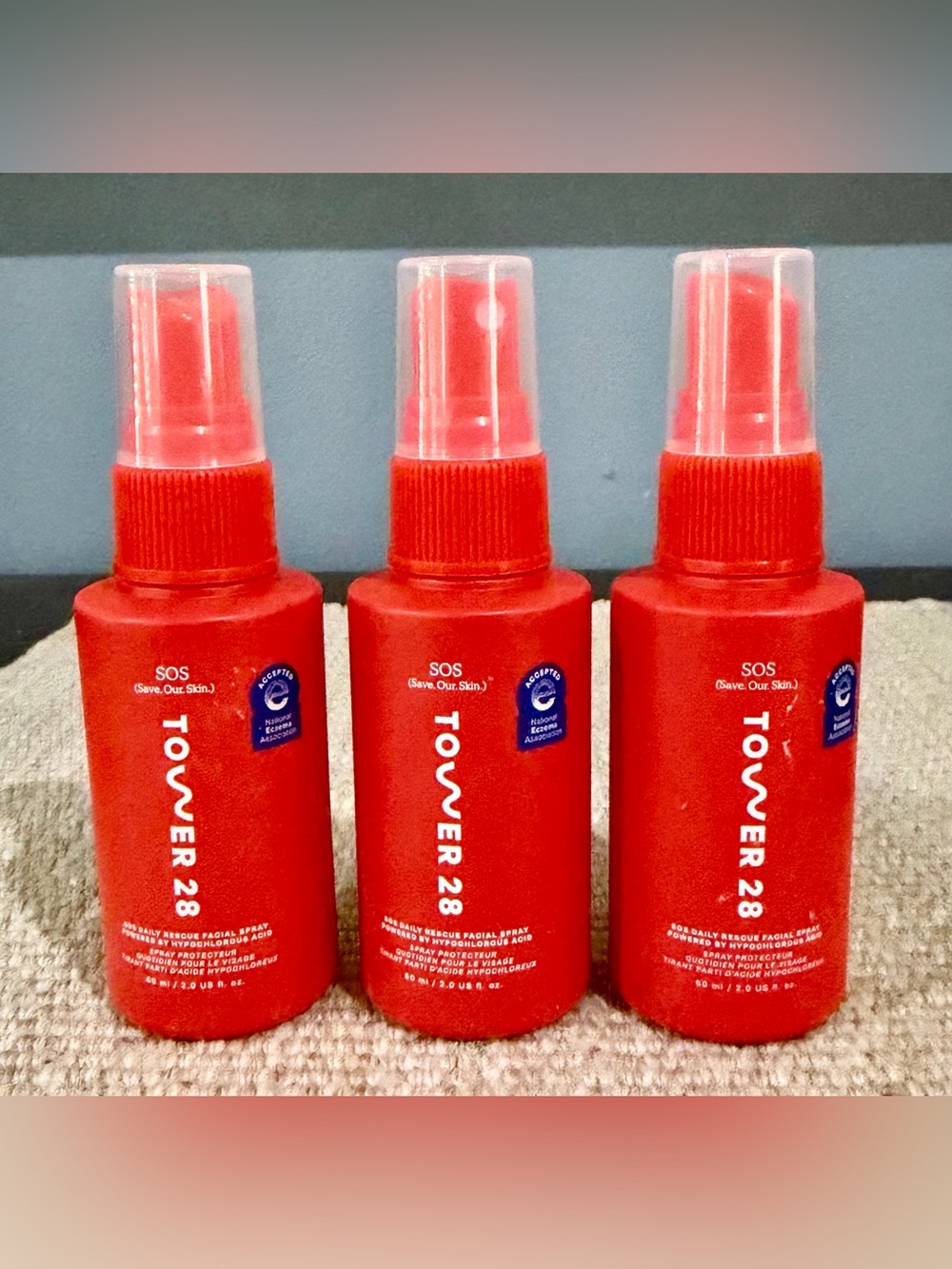 Set of 3 Tower 28 SOS Daily Rescue Facial Sprays 60ml, NEW - UNOPENED